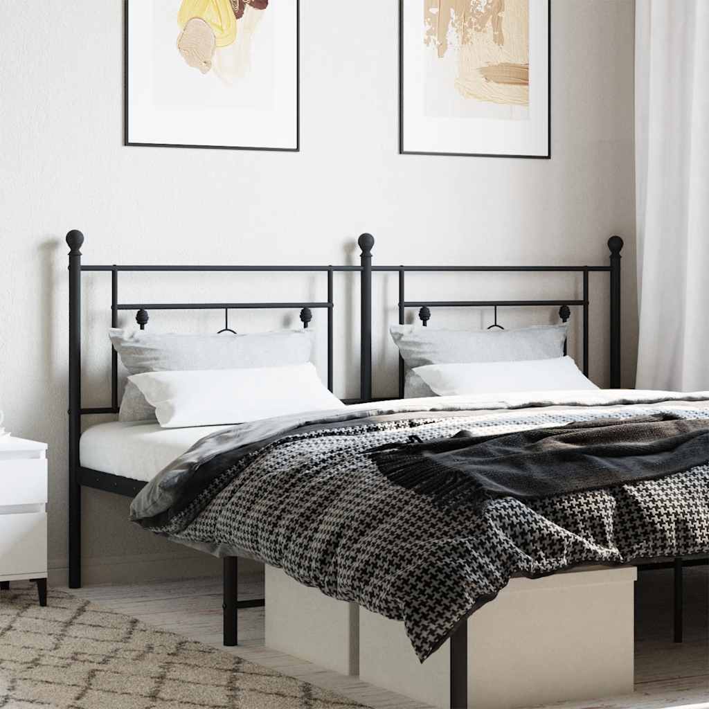 Metal Replace Headboard Black 180 cm