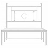 Metal Bed Frame without Mattress with Headboard White 90x190 cm
