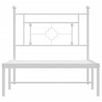 Metal Bed Frame without Mattress with Headboard White 90x190 cm