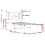 Metal Bed Frame without Mattress with Headboard White 90x190 cm - Extra Image