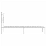 Metal Bed Frame without Mattress with Headboard White 107x203 cm King Single