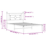Metal Bed Frame without Mattress with Headboard White 107x203 cm King Single - Extra Image