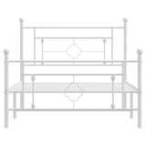 Metal Bed Frame without Mattress with Footboard White 107x203 cm King Single - 45-Degree Angle
