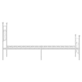 Metal Bed Frame without Mattress with Footboard White 107x203 cm King Single - Rear View