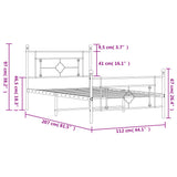 Metal Bed Frame without Mattress with Footboard White 107x203 cm King Single - Extra Image