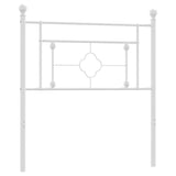 Metal Headboard White 90 cm - Front View