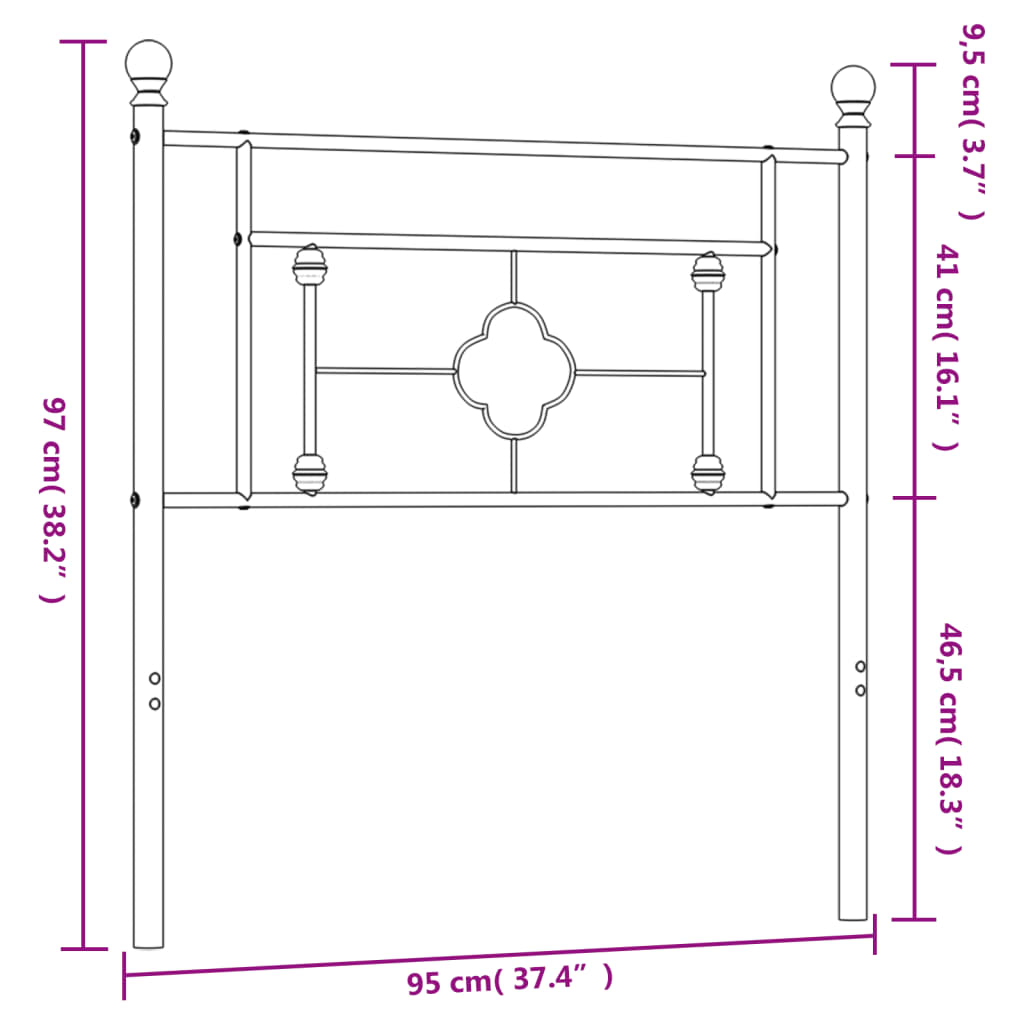 Metal Replace Headboard White 90 cm