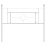 Metal Headboard White 107 cm King Single - Side View