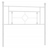 Metal Headboard White 107 cm King Single - 45-Degree Angle