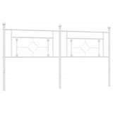Metal Headboard White 183 cm King - Front View