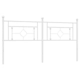 Metal Headboard White 183 cm King - 45-Degree Angle