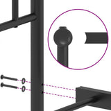 Metal Bed Frame without Mattress with Headboard Black 90x190 cm - Extra Image