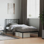 Metal Bed Frame without Mattress with Headboard Black 90x190 cm