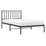 Metal Bed Frame without Mattress with Headboard Black 107x203 cm King Single