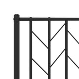 Metal Bed Frame without Mattress with Headboard Black 135x190 cm - Low Angle