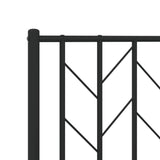 Metal Bed Frame without Mattress with Headboard Black 183x203 cm King - Low Angle