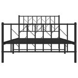 Metal Bed Frame without Mattress with Footboard Black 107x203 cm King Single - 45-Degree Angle