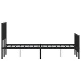 Metal Bed Frame without Mattress with Footboard Black 135x190 cm - Rear View