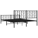 Metal Bed Frame without Mattress with Footboard Black 150x200 cm - Low Angle