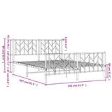 Metal Bed Frame without Mattress with Footboard Black 150x200 cm - Extra Image