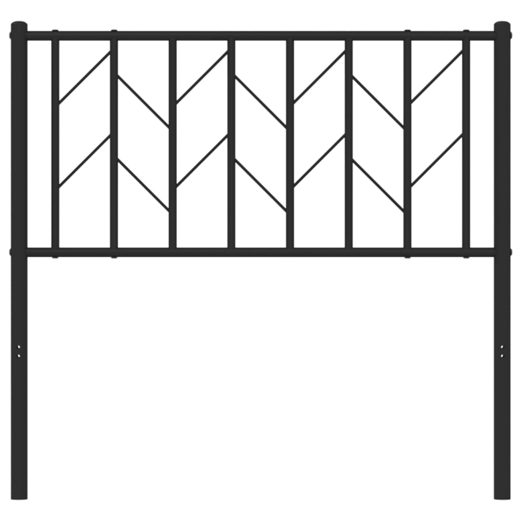 Metal Headboard Black 90 cm