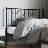 Metal Headboard Black 107 cm King Single - Side View