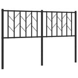 Metal Headboard Black 137 cm Double - Front View