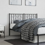 Metal Headboard Black 137 cm Double - Side View