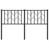 Metal Headboard Black 137 cm Double - Top-Down View