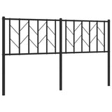 Metal Headboard Black 152 cm Queen - Front View
