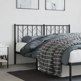 Metal Headboard Black 152 cm Queen - Side View