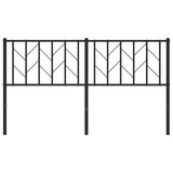 Metal Headboard Black 152 cm Queen - Top-Down View