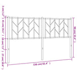 Metal Replace Headboard Black 150 cm