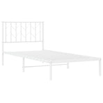 Metal Bed Frame without Mattress with Headboard White 90x190 cm