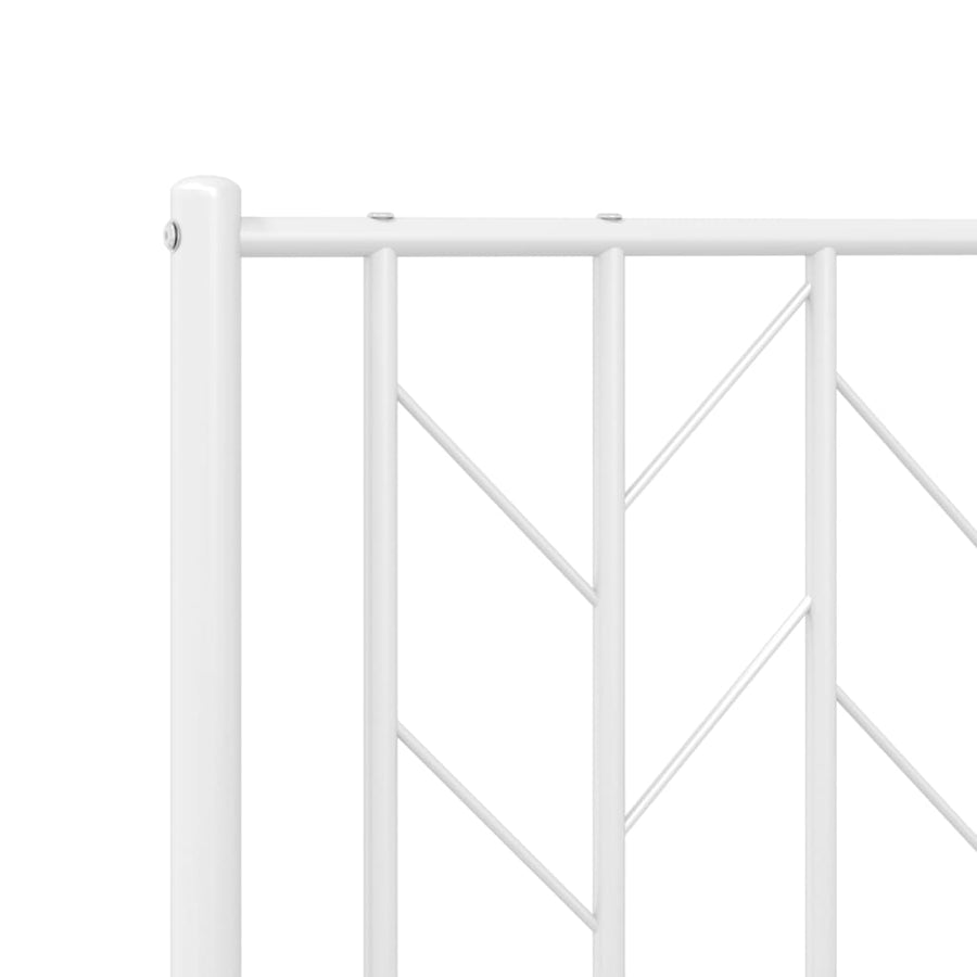 Metal Bed Frame without Mattress with Headboard White 90x190 cm