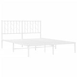 Metal Bed Frame without Mattress with Headboard White 135x190 cm - Top-Down View