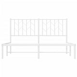 Metal Bed Frame without Mattress with Headboard White 135x190 cm