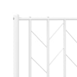 Metal Bed Frame without Mattress with Headboard White 135x190 cm - Low Angle