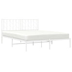 Metal Bed Frame without Mattress with Headboard White 150x200 cm