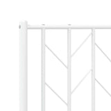 Metal Bed Frame without Mattress with Headboard White 150x200 cm