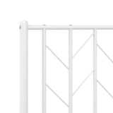 Metal Bed Frame without Mattress with Footboard White 90x190 cm - Low Angle