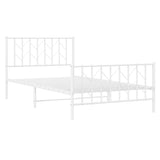 Metal Bed Frame without Mattress with Footboard?White 107x203 cm King Single - Top-Down View
