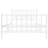 Metal Bed Frame without Mattress with Footboard?White 107x203 cm King Single