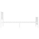 Metal Bed Frame without Mattress with Footboard?White 107x203 cm King Single