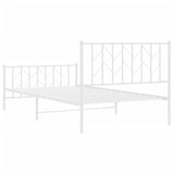 Metal Bed Frame without Mattress with Footboard?White 107x203 cm King Single