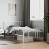 Metal Bed Frame without Mattress with Footboard?White 107x203 cm King Single