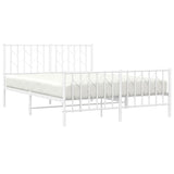 Metal Bed Frame without Mattress with Footboard?White 135x190 cm