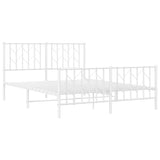 Metal Bed Frame without Mattress with Footboard?White 135x190 cm