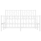 Metal Bed Frame without Mattress with Footboard?White 135x190 cm