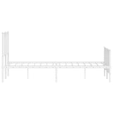 Metal Bed Frame without Mattress with Footboard?White 135x190 cm